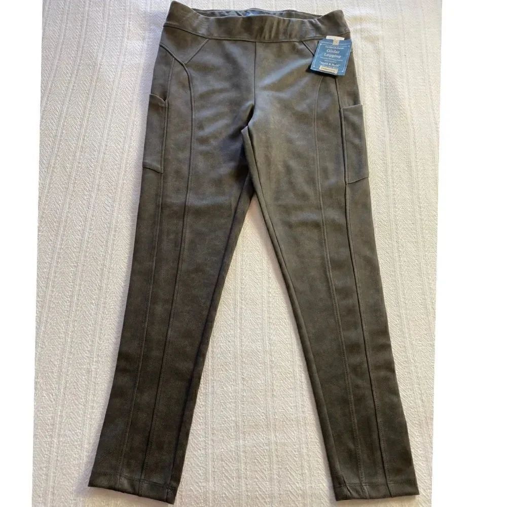DEMOCRACY Gray Glider Leggings with side pockets